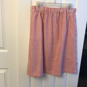 J. Crew striped midi skirt